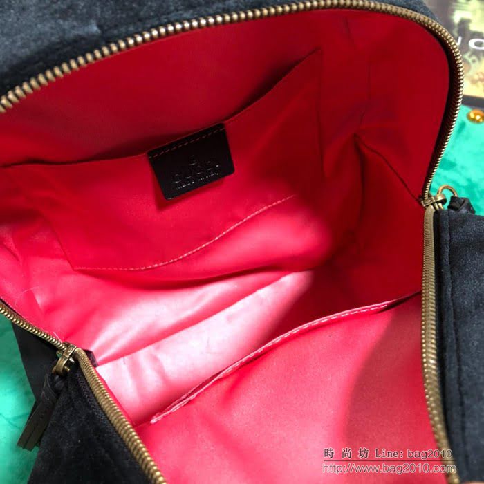 GUCCI古馳女包 新款 專櫃品質 524568 進口牛皮 原廠五金 黑絨 雙肩包  ydgq3159